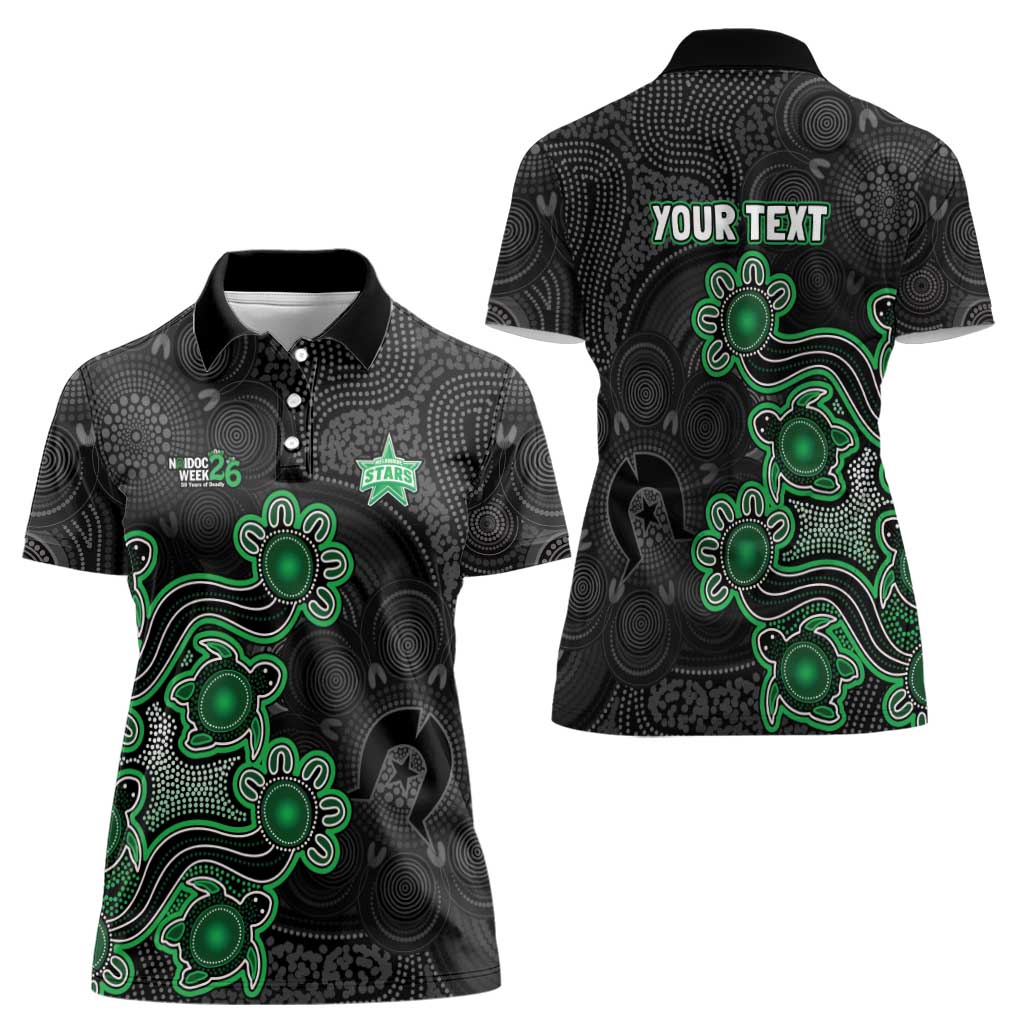 Personalised Melbourne Stars NAIDOC Week 2026 Women Polo Shirt Sea Turtles Aboriginal Art