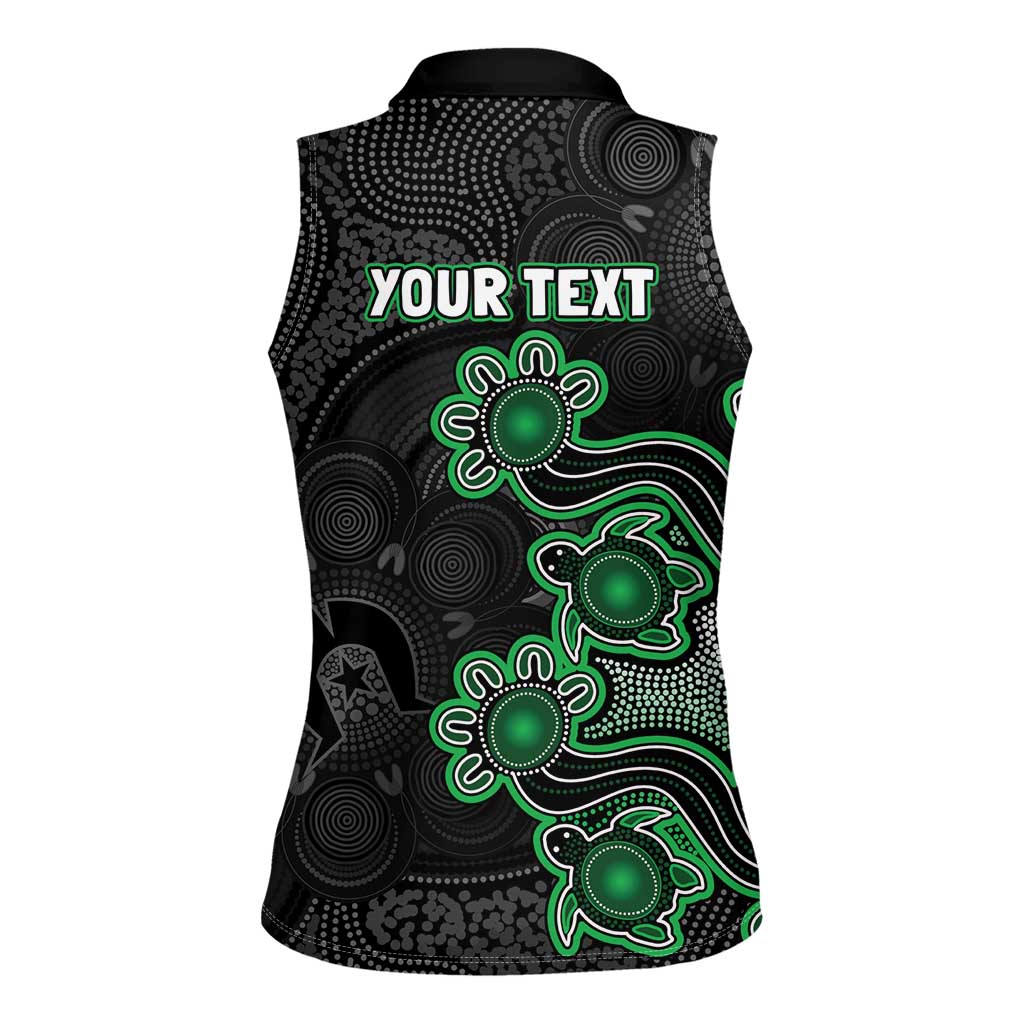 Personalised Melbourne Stars NAIDOC Week 2026 Women Sleeveless Polo Shirt Sea Turtles Aboriginal Art