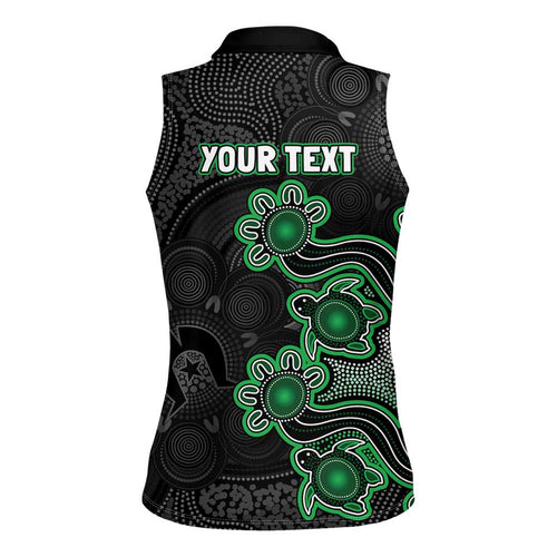 Personalised Melbourne Stars NAIDOC Week 2026 Women Sleeveless Polo Shirt Sea Turtles Aboriginal Art