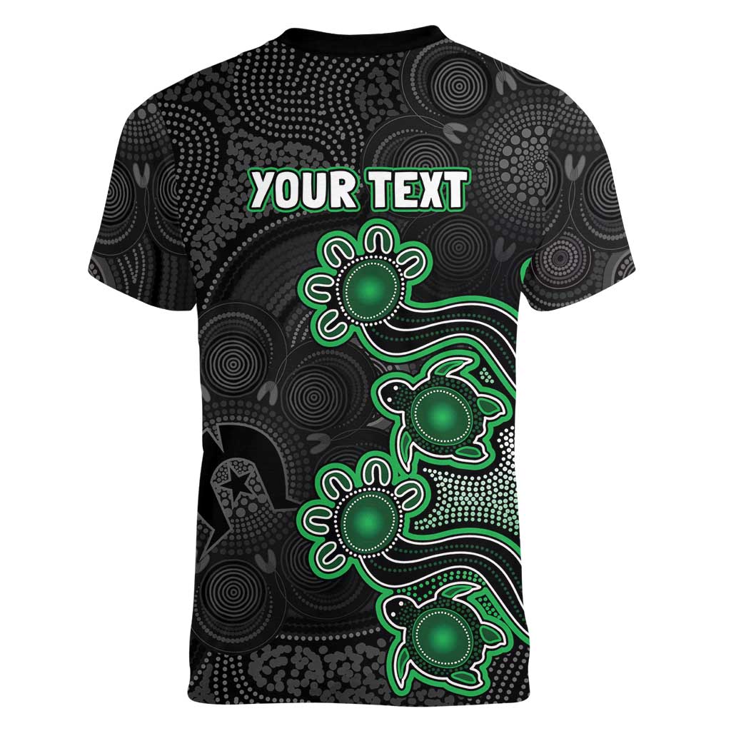 Personalised Melbourne Stars NAIDOC Week 2026 Women V-Neck T-Shirt Sea Turtles Aboriginal Art