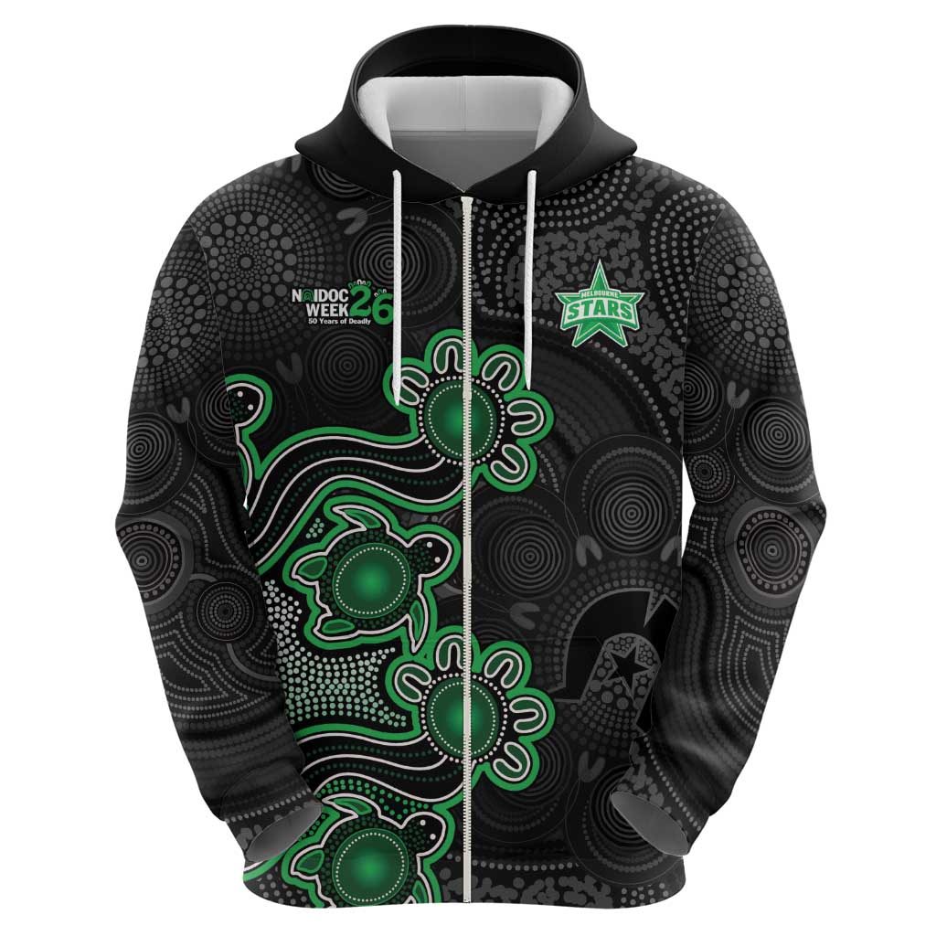 Personalised Melbourne Stars NAIDOC Week 2026 Zip Hoodie Sea Turtles Aboriginal Art
