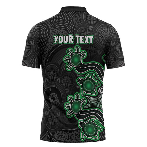 Personalised Melbourne Stars NAIDOC Week 2026 Zipper Polo Shirt Sea Turtles Aboriginal Art