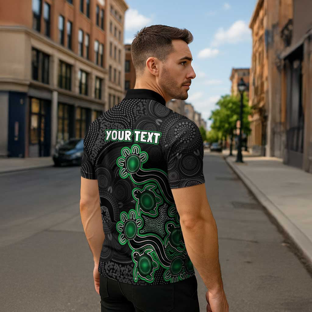 Personalised Melbourne Stars NAIDOC Week 2026 Zipper Polo Shirt Sea Turtles Aboriginal Art