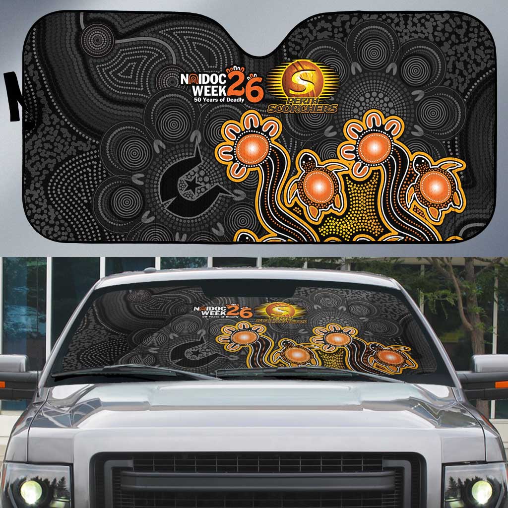 Perth Scorchers NAIDOC Week 2026 Auto Sun Shade Sea Turtles Aboriginal Art