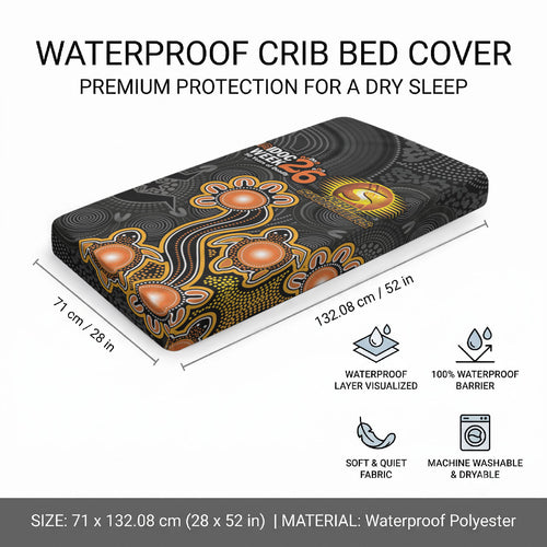 Perth Scorchers NAIDOC Week 2026 Baby Bed Cover Sea Turtles Aboriginal Art