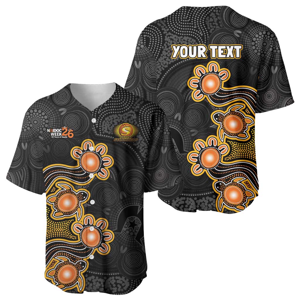 Personalised Perth Scorchers NAIDOC Week 2026 Baseball Jersey Sea Turtles Aboriginal Art