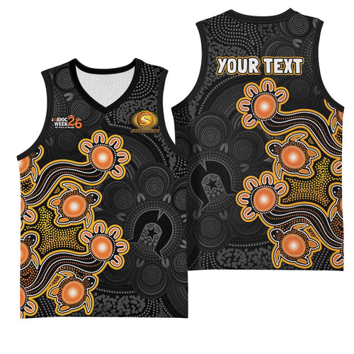 Personalised Perth Scorchers NAIDOC Week 2026 Basketball Jersey Sea Turtles Aboriginal Art