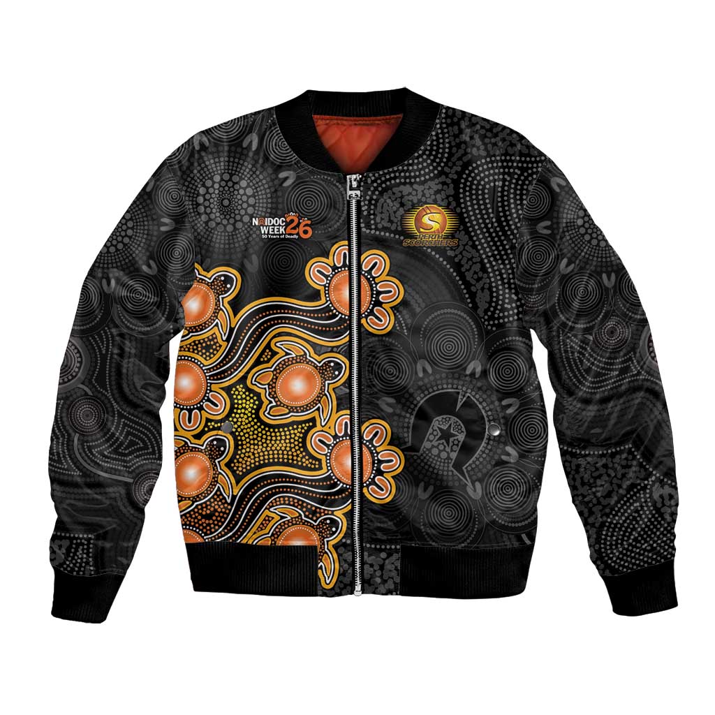 Personalised Perth Scorchers NAIDOC Week 2026 Bomber Jacket Sea Turtles Aboriginal Art