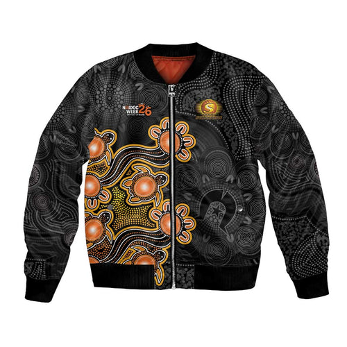 Personalised Perth Scorchers NAIDOC Week 2026 Bomber Jacket Sea Turtles Aboriginal Art