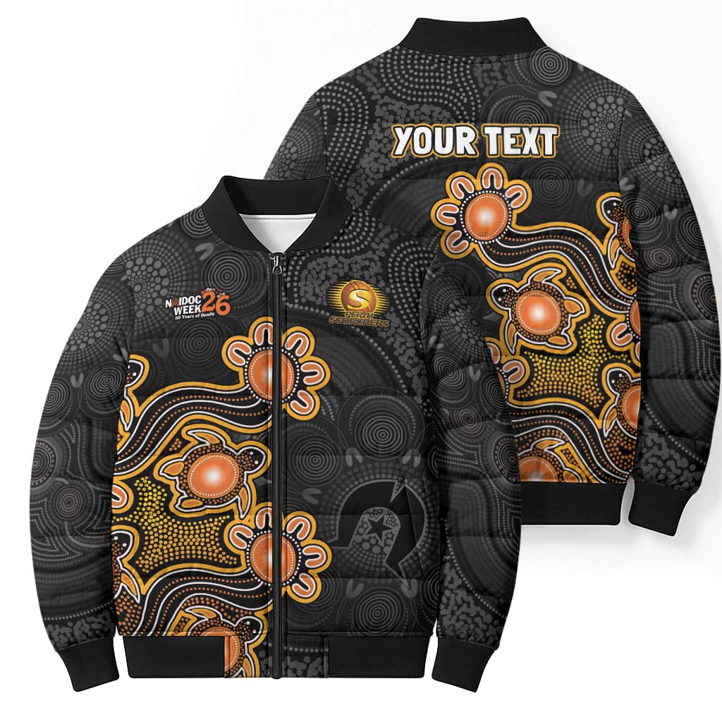 Personalised Perth Scorchers NAIDOC Week 2026 Bomber Puffer Jacket Sea Turtles Aboriginal Art