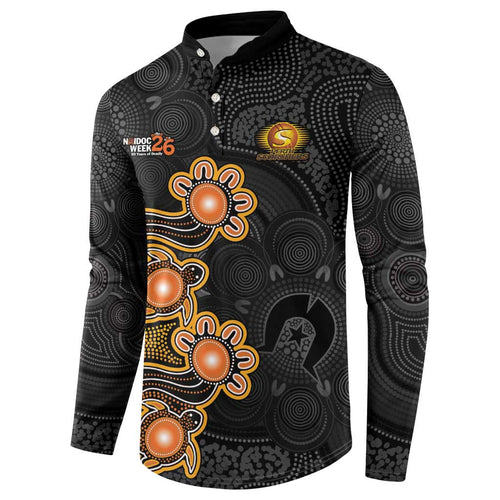 Personalised Perth Scorchers NAIDOC Week 2026 Button Sweatshirt Sea Turtles Aboriginal Art