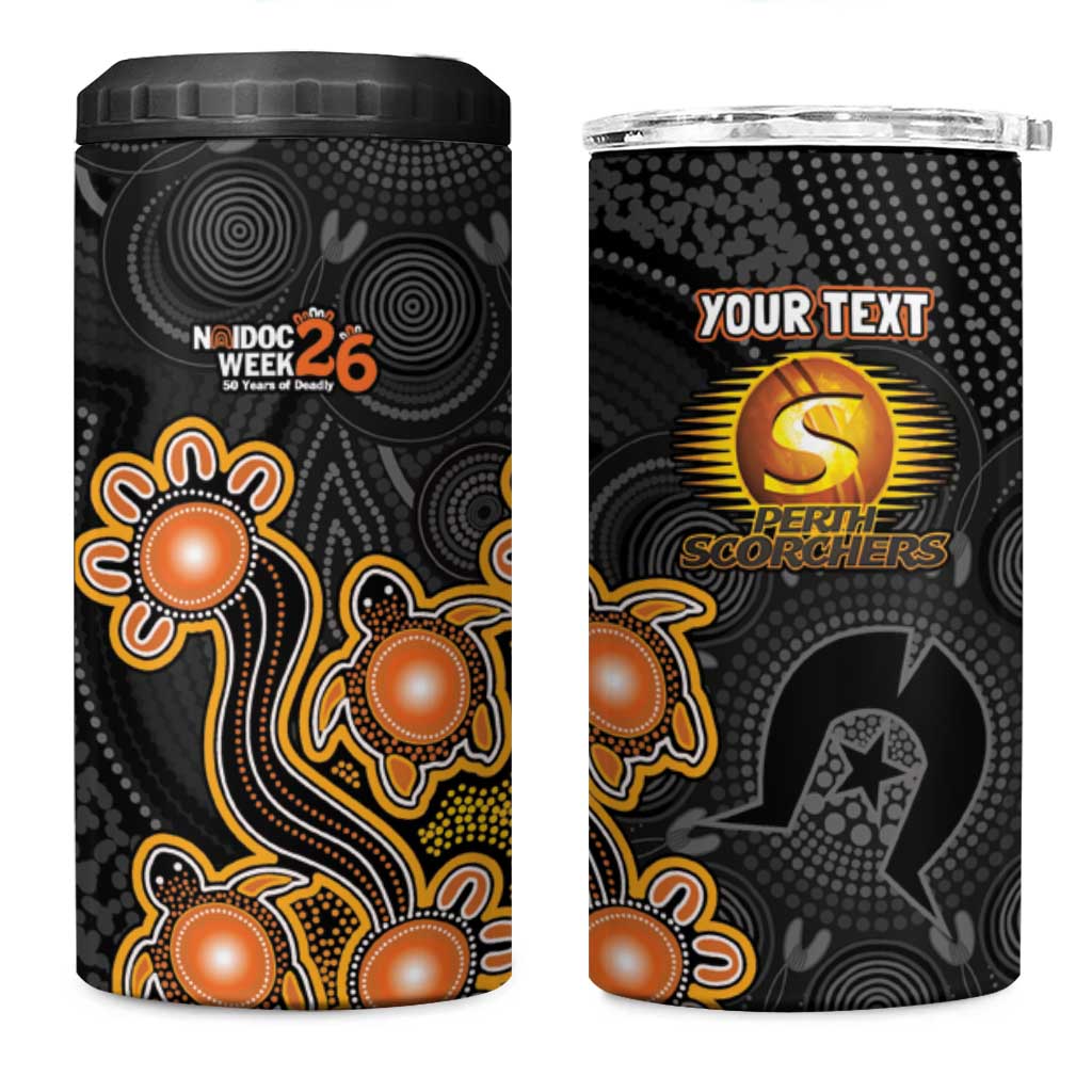 Personalised Perth Scorchers NAIDOC Week 2026 4 in 1 Can Cooler Tumbler Sea Turtles Aboriginal Art