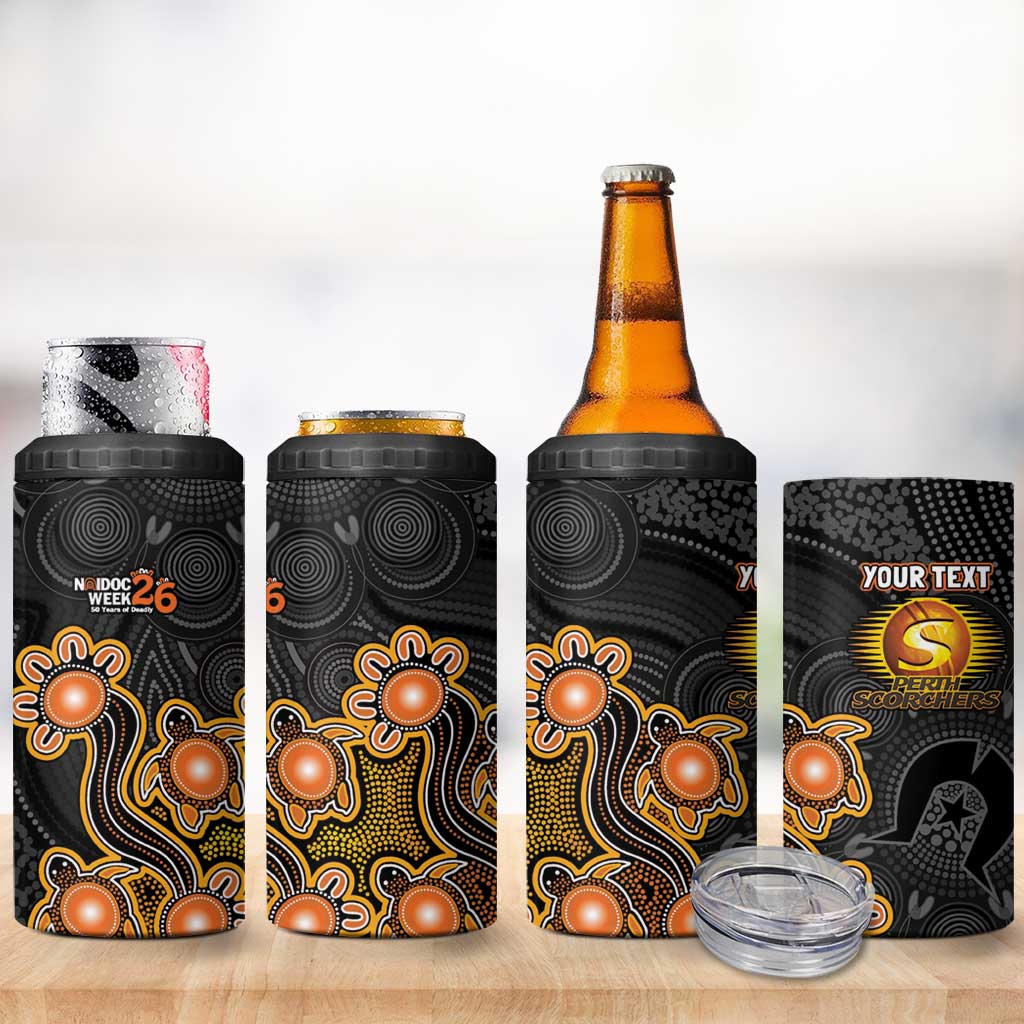 Personalised Perth Scorchers NAIDOC Week 2026 4 in 1 Can Cooler Tumbler Sea Turtles Aboriginal Art