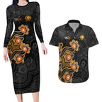 Personalised Perth Scorchers NAIDOC Week 2026 Couples Matching Long Sleeve Bodycon Dress and Hawaiian Shirt Sea Turtles Aboriginal Art