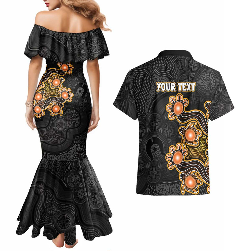 Personalised Perth Scorchers NAIDOC Week 2026 Couples Matching Mermaid Dress and Hawaiian Shirt Sea Turtles Aboriginal Art