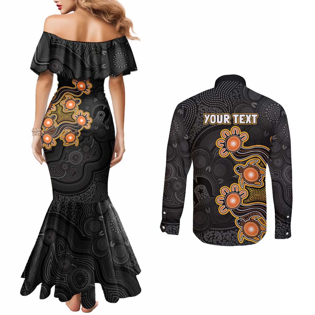 Personalised Perth Scorchers NAIDOC Week 2026 Couples Matching Mermaid Dress and Long Sleeve Button Shirt Sea Turtles Aboriginal Art