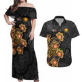 Personalised Perth Scorchers NAIDOC Week 2026 Couples Matching Off Shoulder Maxi Dress and Hawaiian Shirt Sea Turtles Aboriginal Art