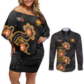 Personalised Perth Scorchers NAIDOC Week 2026 Couples Matching Off Shoulder Short Dress and Long Sleeve Button Shirt Sea Turtles Aboriginal Art