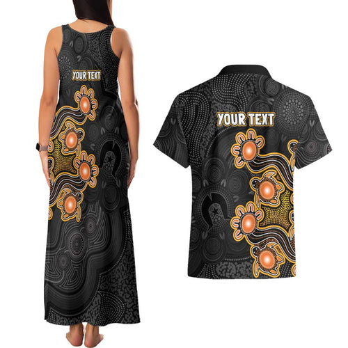 Personalised Perth Scorchers NAIDOC Week 2026 Couples Matching Tank Maxi Dress and Hawaiian Shirt Sea Turtles Aboriginal Art