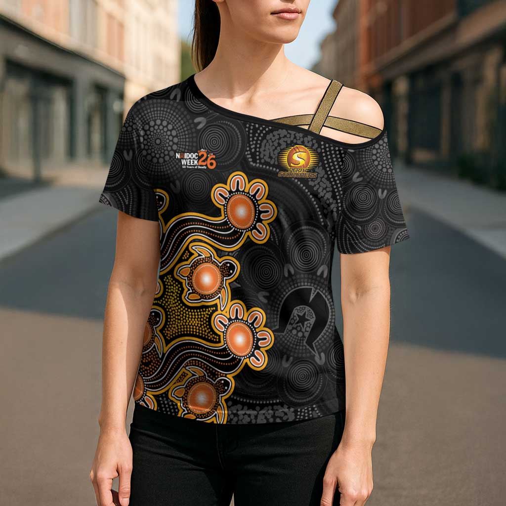 Personalised Perth Scorchers NAIDOC Week 2026 Cross Shoulder Shirt Sea Turtles Aboriginal Art