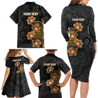 Personalised Perth Scorchers NAIDOC Week 2026 Family Matching Long Sleeve Bodycon Dress and Hawaiian Shirt Sea Turtles Aboriginal Art
