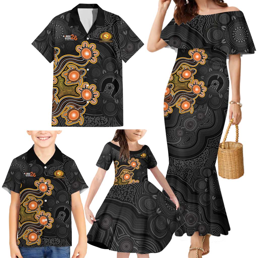 Personalised Perth Scorchers NAIDOC Week 2026 Family Matching Mermaid Dress and Hawaiian Shirt Sea Turtles Aboriginal Art