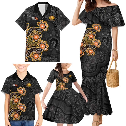 Personalised Perth Scorchers NAIDOC Week 2026 Family Matching Mermaid Dress and Hawaiian Shirt Sea Turtles Aboriginal Art
