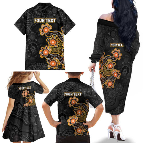 Personalised Perth Scorchers NAIDOC Week 2026 Family Matching Off The Shoulder Long Sleeve Dress and Hawaiian Shirt Sea Turtles Aboriginal Art
