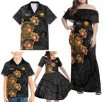 Personalised Perth Scorchers NAIDOC Week 2026 Family Matching Off Shoulder Maxi Dress and Hawaiian Shirt Sea Turtles Aboriginal Art