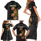 Personalised Perth Scorchers NAIDOC Week 2026 Family Matching Short Sleeve Bodycon Dress and Hawaiian Shirt Sea Turtles Aboriginal Art