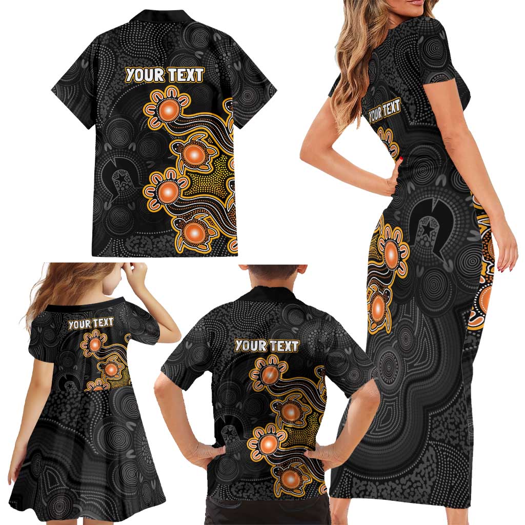 Personalised Perth Scorchers NAIDOC Week 2026 Family Matching Short Sleeve Bodycon Dress and Hawaiian Shirt Sea Turtles Aboriginal Art
