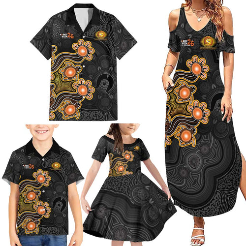 Personalised Perth Scorchers NAIDOC Week 2026 Family Matching Summer Maxi Dress and Hawaiian Shirt Sea Turtles Aboriginal Art