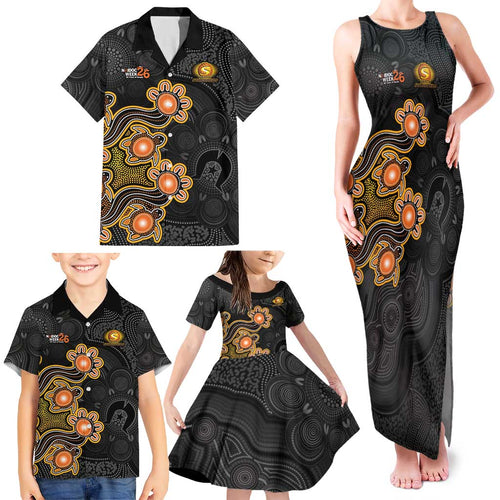 Personalised Perth Scorchers NAIDOC Week 2026 Family Matching Tank Maxi Dress and Hawaiian Shirt Sea Turtles Aboriginal Art