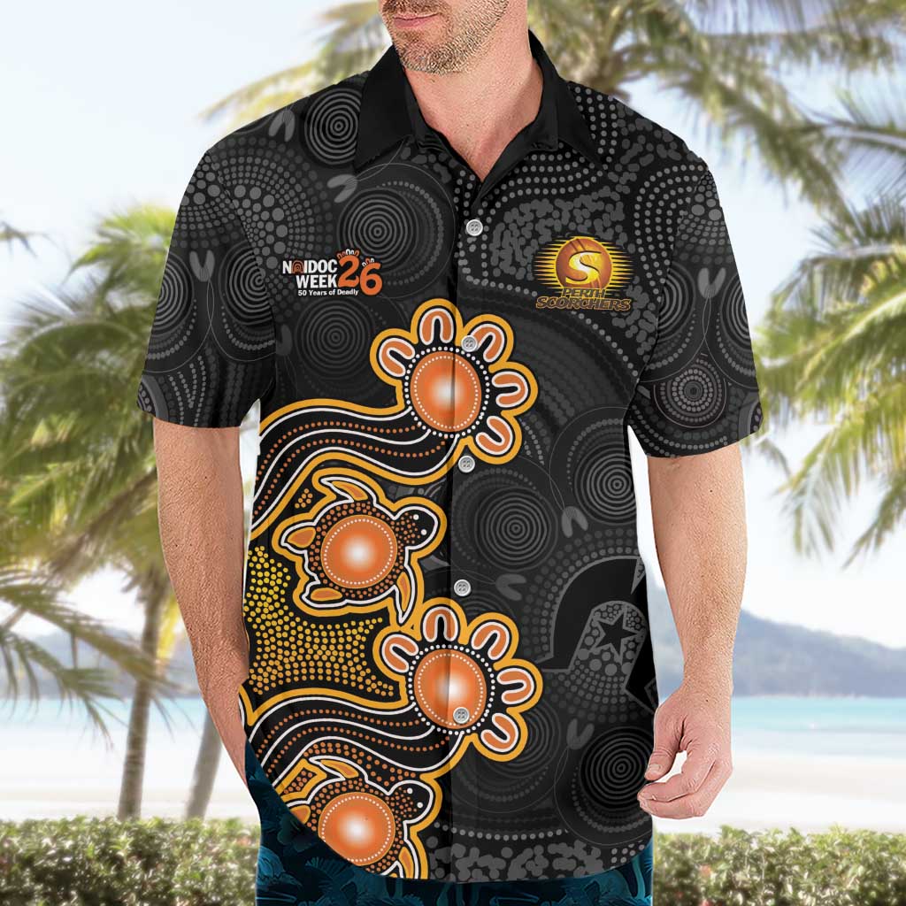 Personalised Perth Scorchers NAIDOC Week 2026 Hawaiian Shirt Sea Turtles Aboriginal Art