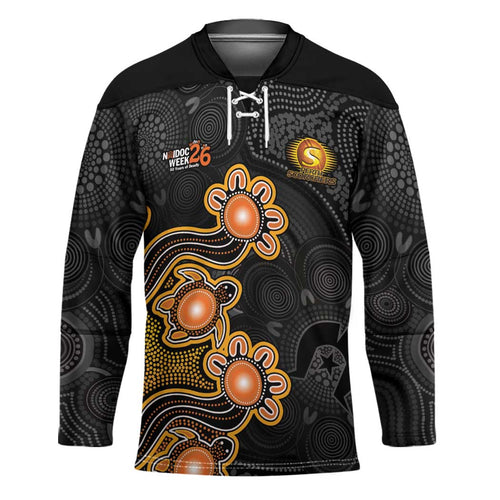 Personalised Perth Scorchers NAIDOC Week 2026 Hockey Jersey Sea Turtles Aboriginal Art