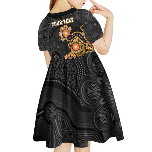 Personalised Perth Scorchers NAIDOC Week 2026 Kid Short Sleeve Dress Sea Turtles Aboriginal Art