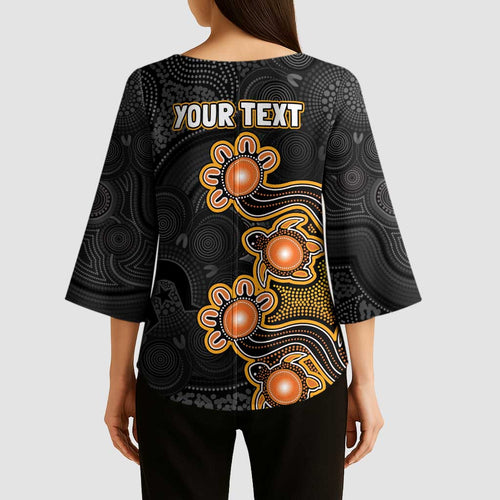 Personalised Perth Scorchers NAIDOC Week 2026 Kimono Sleeve Blouse Sea Turtles Aboriginal Art