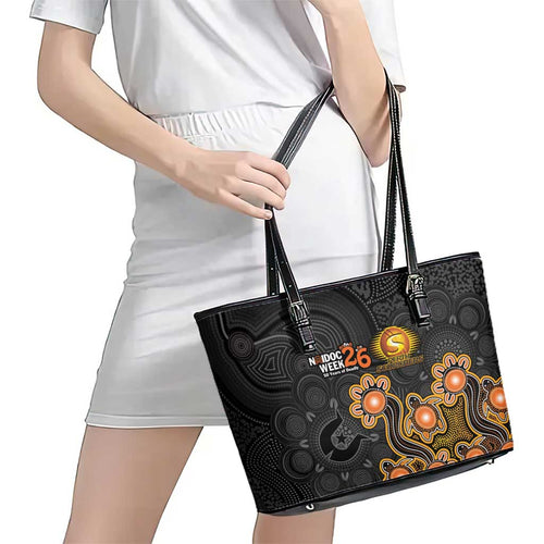 Perth Scorchers NAIDOC Week 2026 Leather Tote Bag Sea Turtles Aboriginal Art