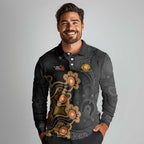 Personalised Perth Scorchers NAIDOC Week 2026 Long Sleeve Polo Shirt Sea Turtles Aboriginal Art