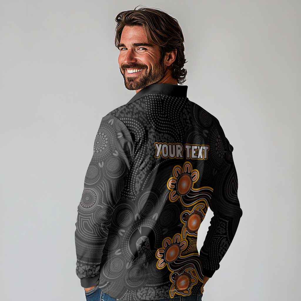 Personalised Perth Scorchers NAIDOC Week 2026 Long Sleeve Polo Shirt Sea Turtles Aboriginal Art