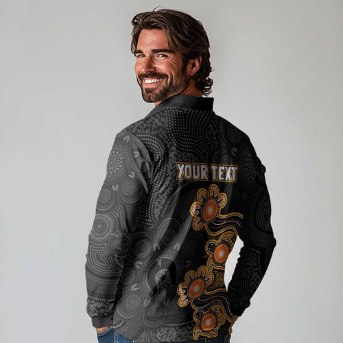 Personalised Perth Scorchers NAIDOC Week 2026 Long Sleeve Polo Shirt Sea Turtles Aboriginal Art