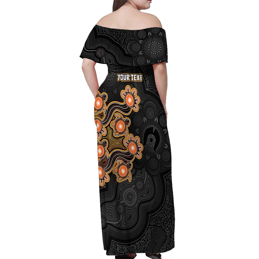 Personalised Perth Scorchers NAIDOC Week 2026 Off Shoulder Maxi Dress Sea Turtles Aboriginal Art