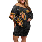 Personalised Perth Scorchers NAIDOC Week 2026 Off Shoulder Short Dress Sea Turtles Aboriginal Art