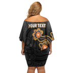 Personalised Perth Scorchers NAIDOC Week 2026 Off Shoulder Short Dress Sea Turtles Aboriginal Art