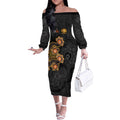 Personalised Perth Scorchers NAIDOC Week 2026 Off The Shoulder Long Sleeve Dress Sea Turtles Aboriginal Art