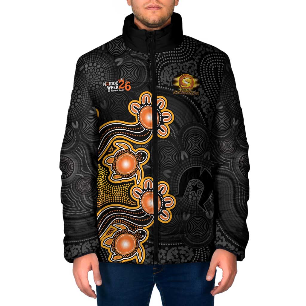 Personalised Perth Scorchers NAIDOC Week 2026 Padded Jacket Sea Turtles Aboriginal Art