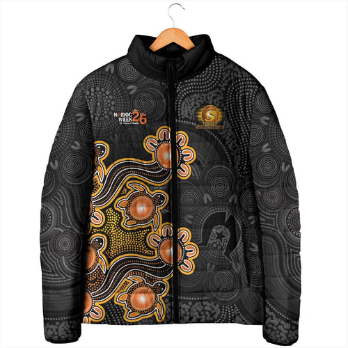 Personalised Perth Scorchers NAIDOC Week 2026 Padded Jacket Sea Turtles Aboriginal Art