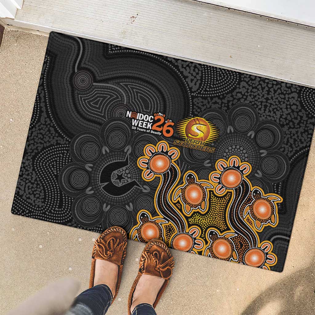 Perth Scorchers NAIDOC Week 2026 Rubber Doormat Sea Turtles Aboriginal Art