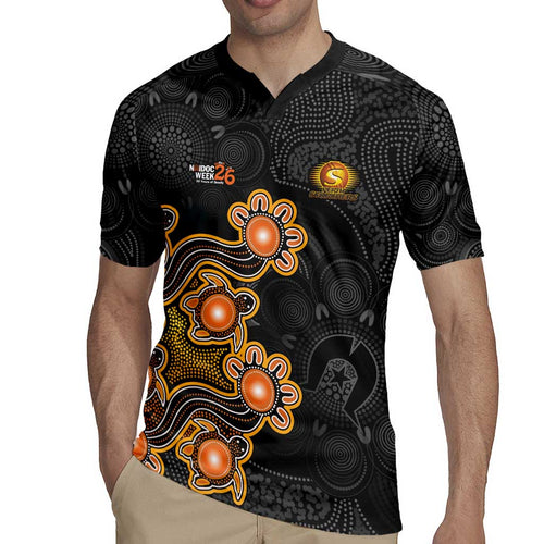 Personalised Perth Scorchers NAIDOC Week 2026 Rugby Jersey Sea Turtles Aboriginal Art