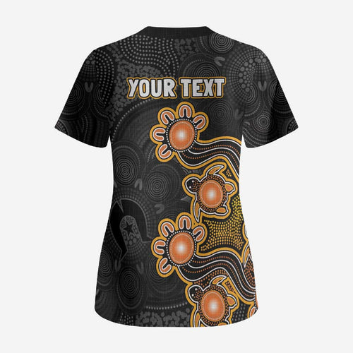 Personalised Perth Scorchers NAIDOC Week 2026 Scrub Top Sea Turtles Aboriginal Art